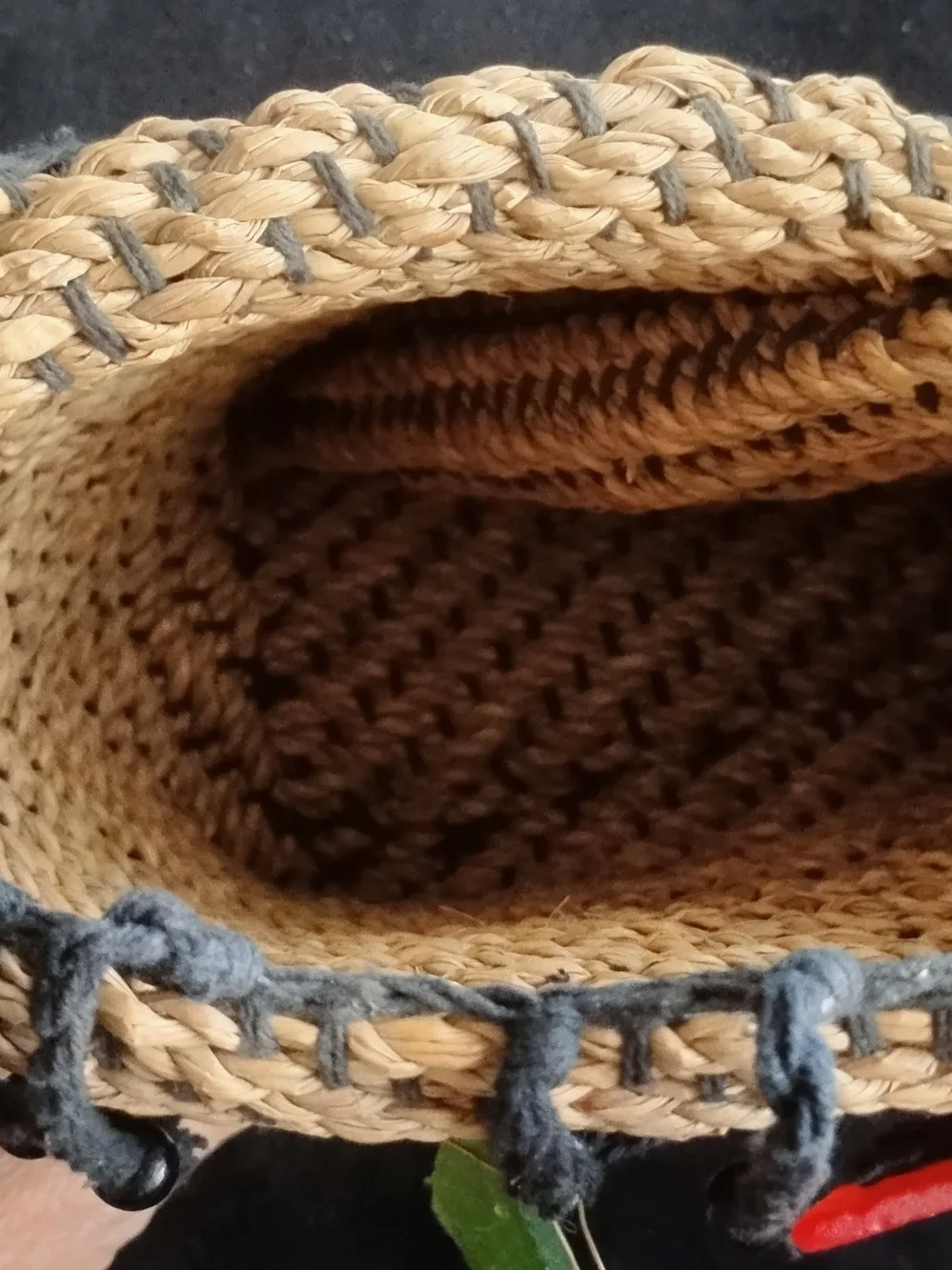 Handwoven Designer Basket with Multicolor Glass Accents. Made In America
